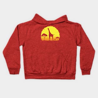 Giraffe Sunrise Kids Hoodie